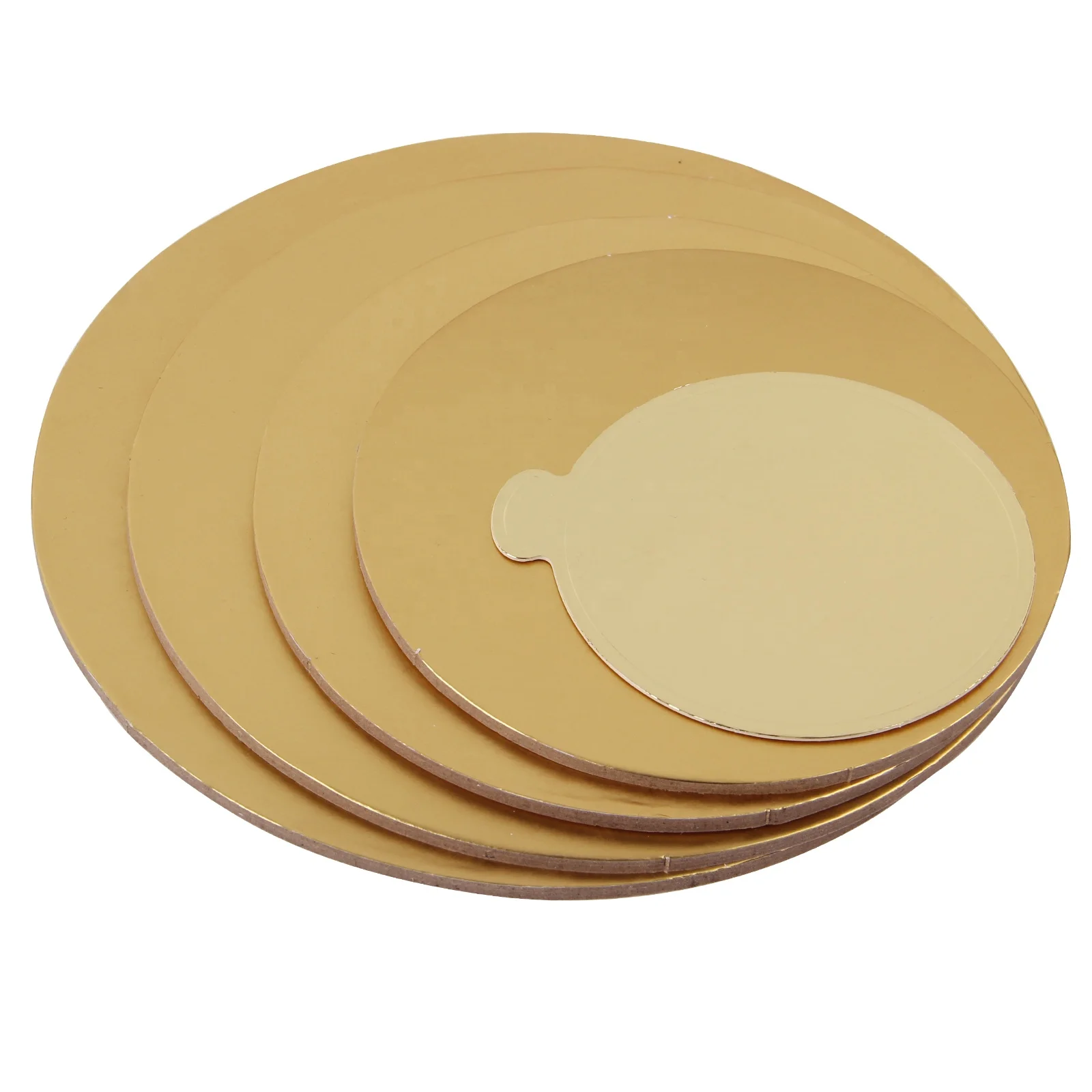 
Different size round & square gold chipboard cake board 