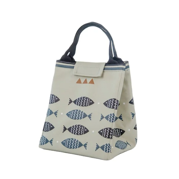 

Small fish pattern thickened insulation handbag outdoor portable picnic lunch bags