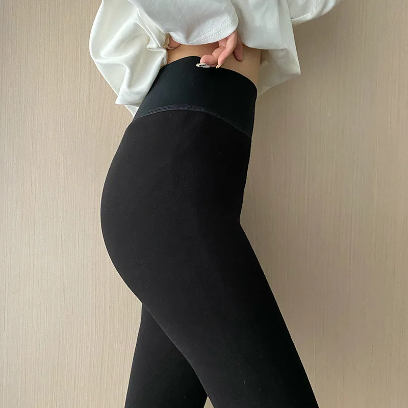 

European And American Hot Models For Fall/Winter Plus Size Warm Pants Plus Velvet Thick Slim High Waist Cashmere Leggings, Shown