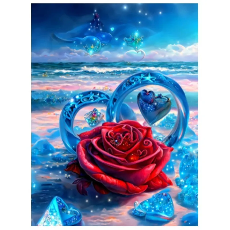 

HUACAN DIY 5D Diamond Painting Flower Art Kit Mosaic Seaside Sets Customized Wholesale Handmade Wall Art Decor For Kids