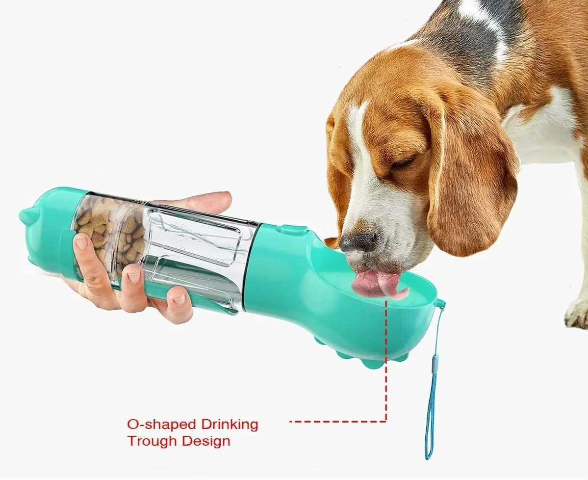 

Water Bottle Portable Pet Water Bottle for Walking Leak Proof 4 in 1 Portable Pet Travel Water Dispenser for Drinking and Eating