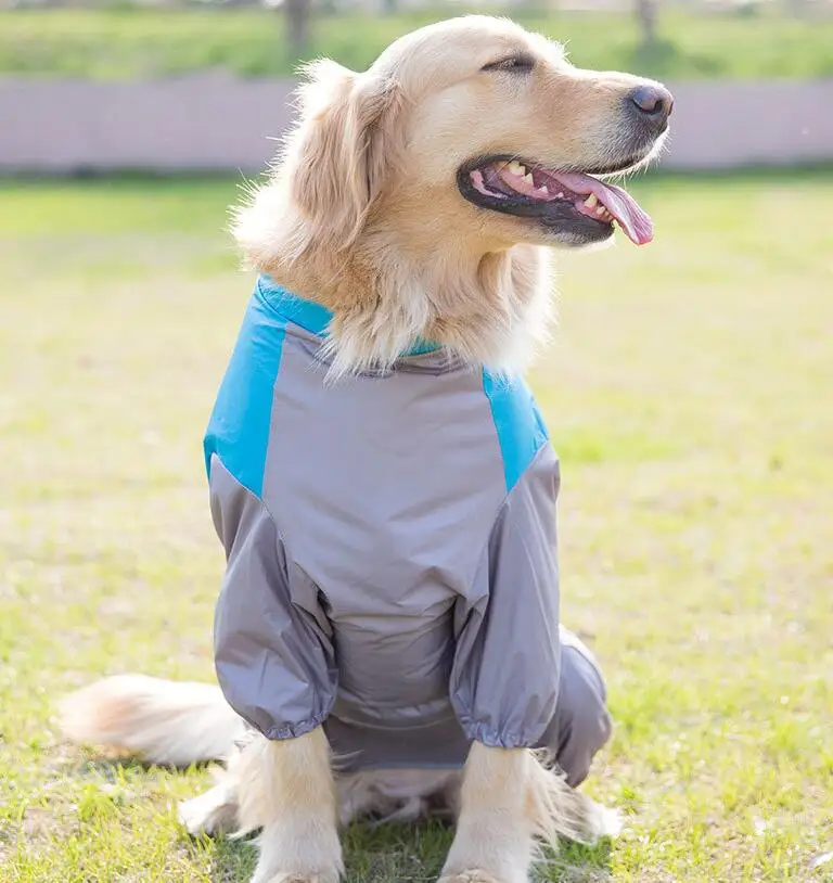 

Big Dog Raincoat Waterproof Dogs Jacket Pet Rainwear Clothes for Large Dogs, Blue