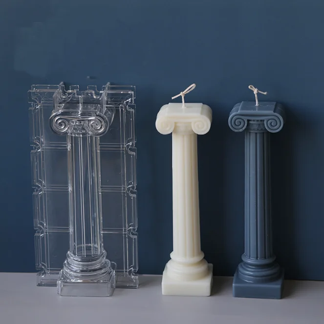 

Large Roman Column Candle Mold Transparent Acrylic Mold Aromatherapy Candle DIY Material Homemade Candle Mold, Picture