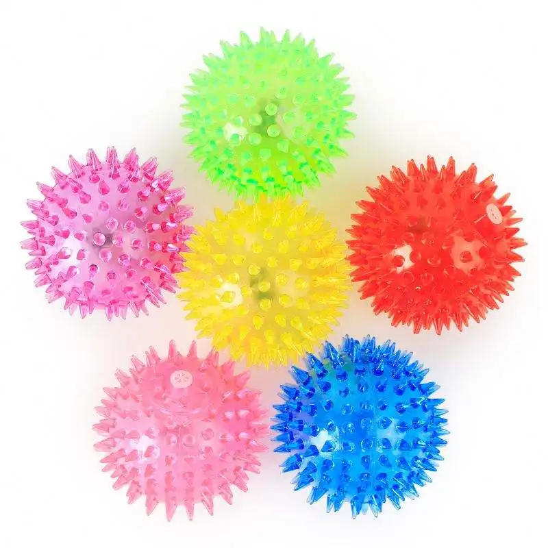 

Spot Wholesale Ball Pet Toys Vinyl Toy Ball Pet Sound Flashing Thorn Ball Dog Toys For Aggressive Chewers