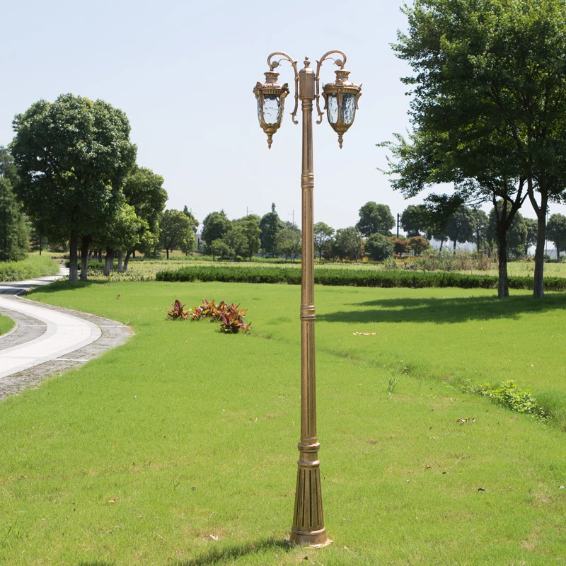 2m 3m height antique cast aluminum led garden post with lamp on top garden light