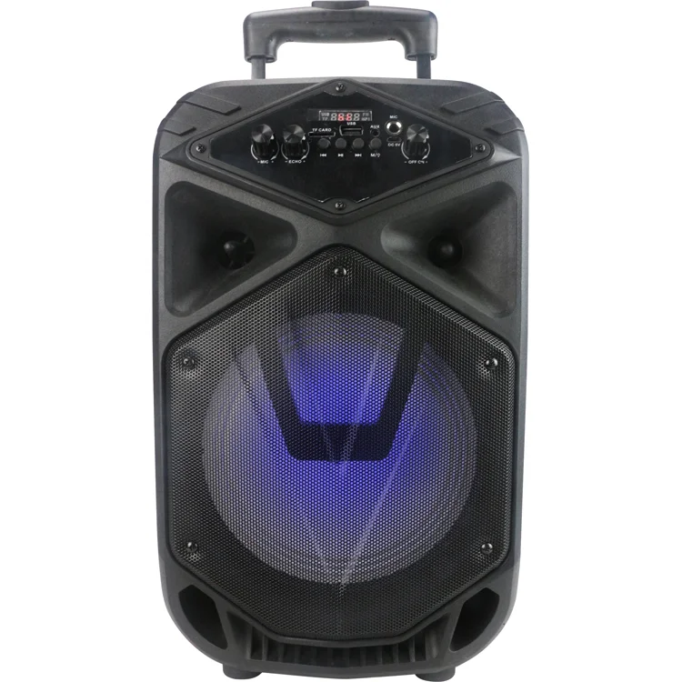 

Best Selling 8 Inches ZQS8110 Colorful Lights Tws Loud Outdoor Smart Music Speaker With Wired Microphone Function