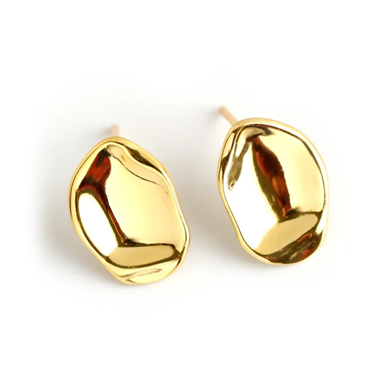 

Korean jewelry 18K gold plated earring round women accessories stud earrings