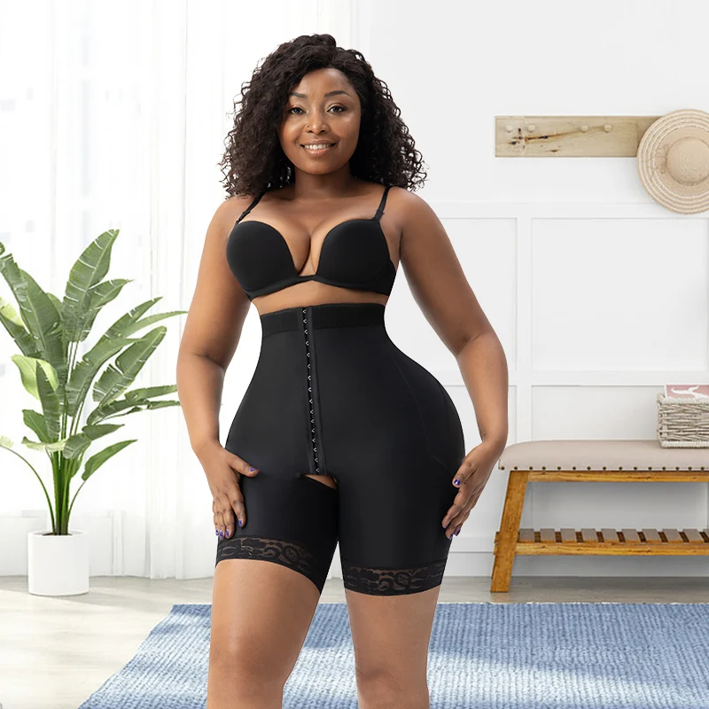 Open Crotch Body Shaper Postpartum Girdle Butt Lifter Control Panties  High Waist Tummy Control Hook Shapewear Shorts