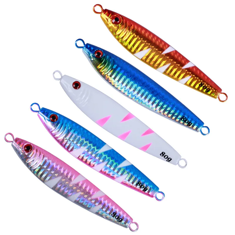 

Gorgons 40g/60g/80g/100g luminous slow pitch jig saltwater fishing lures metal jigs, 5 colors