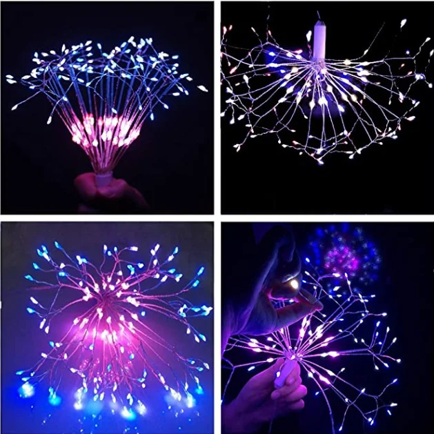 
120 LED 4 Sounds 8 Mode Starburst Lights with Remote Control Firework String Lights 