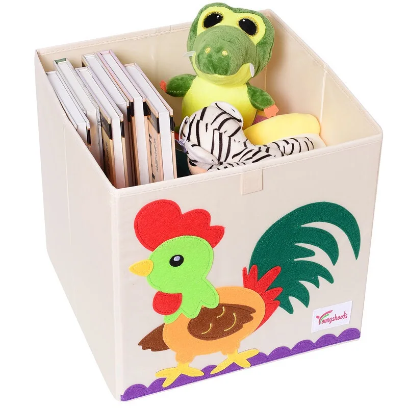 

Eco Friendly Foldable Storage Box Fabric Toy Storage Bins Organizer for Kids Toy, Natural