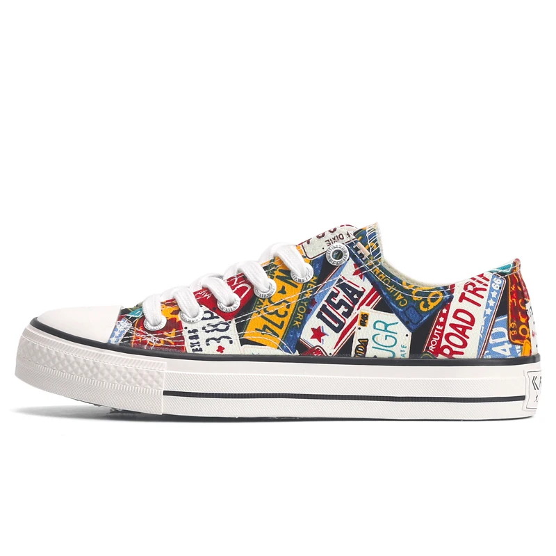 

New Fashion High Graffiti Printing Canvas Shoes Skateboard Sneaker