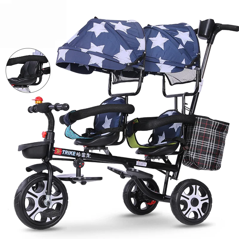 Twin Children's Tricycle Twin Baby Bicycle 137 Years Old Baby