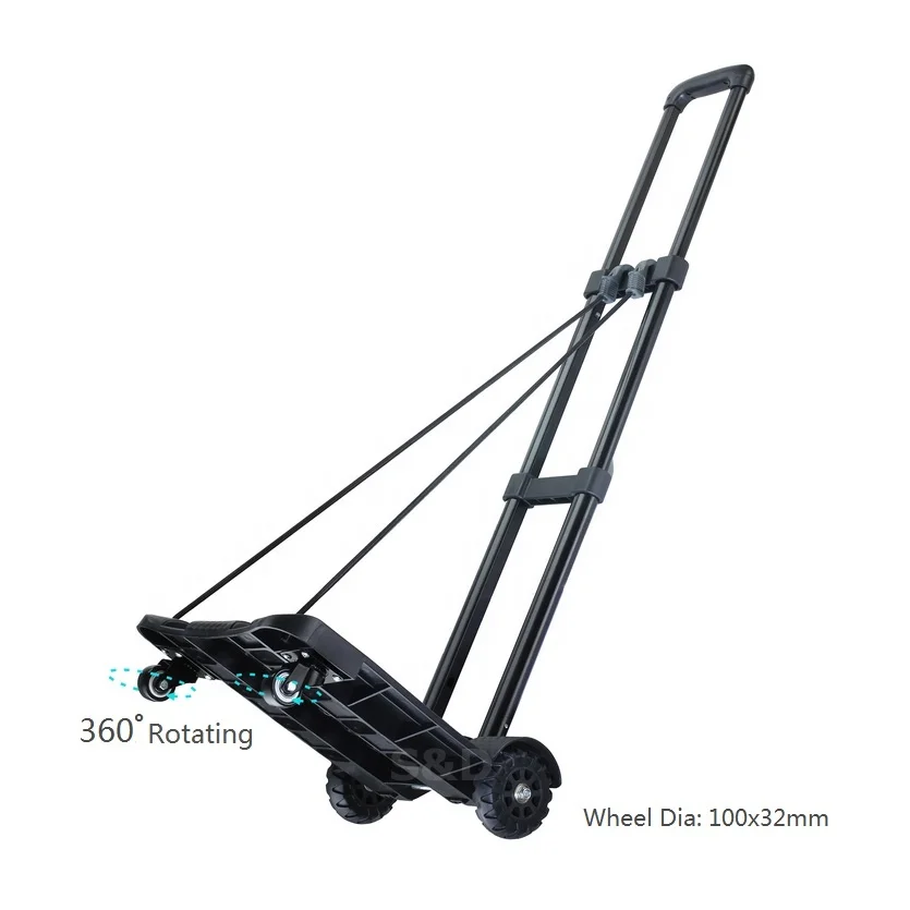 
Mini steel collapsible telescopic handle folding portable lightweight compact shopping retractable luggage hand trolley cart 