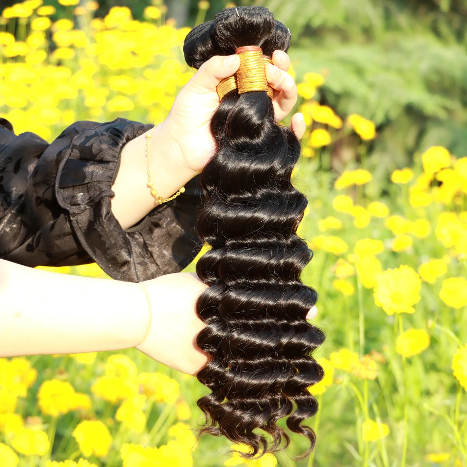 

Loose Deep Wave Remy Human Hair Brazilian Hair Weave Bundles With Closure Peruvian Hair Bundles
