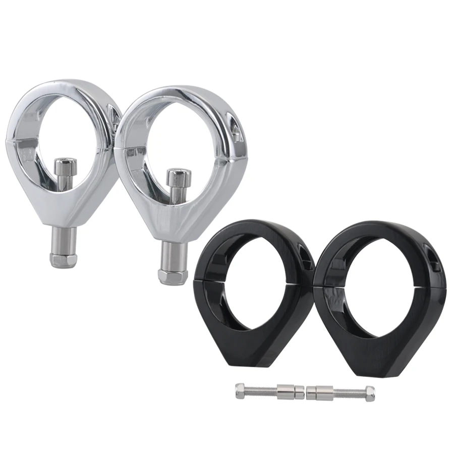 SEMT Motorcycle Fork Clamp Turn Signal Clamps For Harley Softail Mount Bracket 49Mm Fork Tube Bk 