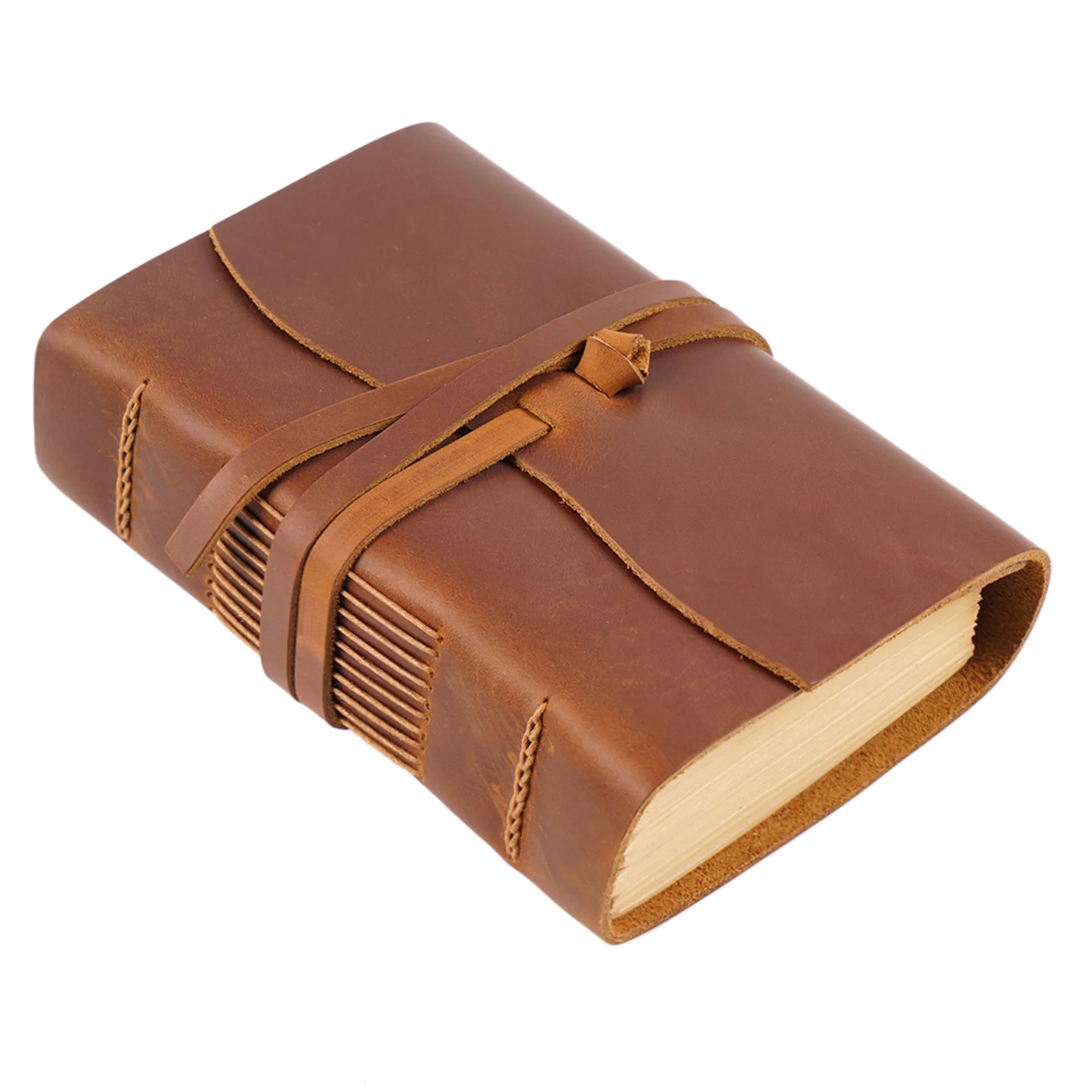 AIGUONIU A5 Hardcover Genuine Leather Daily Notepad Crazy Horse Leather Journal Writing Notebook Vintage Travel Gifts