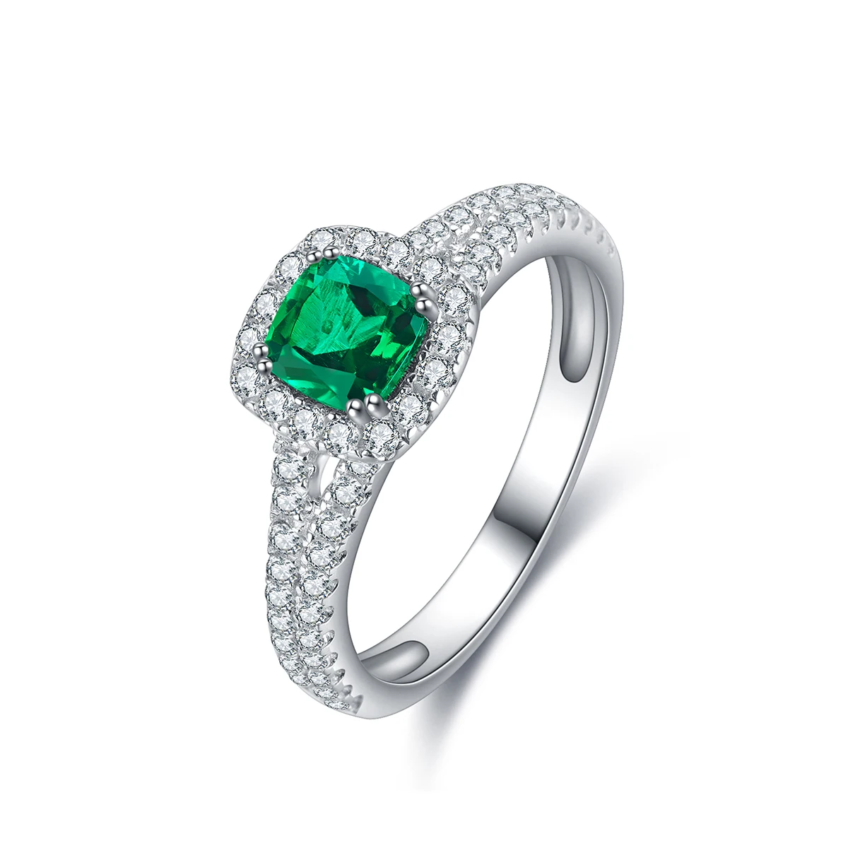 

New Design Emerald Stone Men'S Ring Hot Sale 925 Trendy Pure Silver Ring Jewelry With Cheap Price