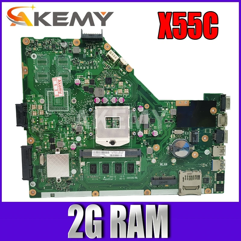 

X55C X55VD Laptop motherboard For Asus X55VD X55C X55V Mainboard SLJ8E REV.2.2 2.1 With 2G RAM Test work 100%