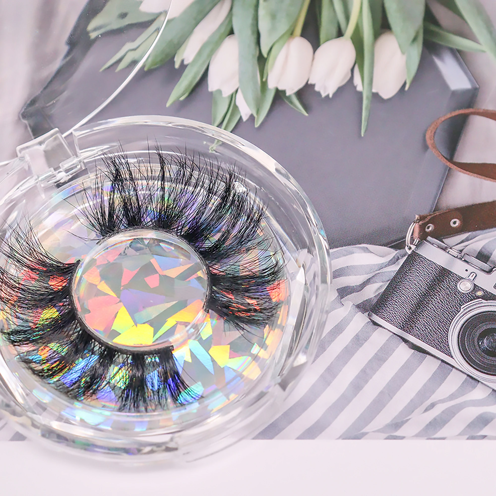 

Wholesale Vendor Private Label 3D 100% Mink Fur Lashes Full Strip Extra Long Mink Lashes 25Mm Eyelashes With Custom Box, Natural black