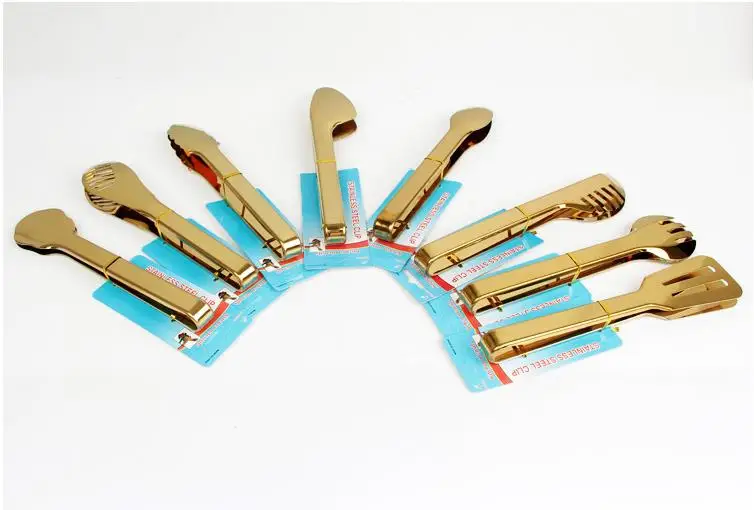 Wholesale Gold Stainless Steel Food Serving Tongs Bread Tong Buy