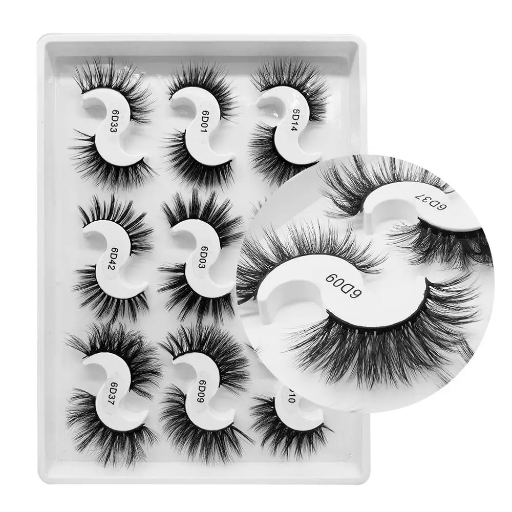 

High Volume Eye Lashes 3D Silk Faux Mink Fake Premium Synthetic False Eyelashes S Tray Wholesale Natural Wholesale 9 Pairs Curl, Natural black