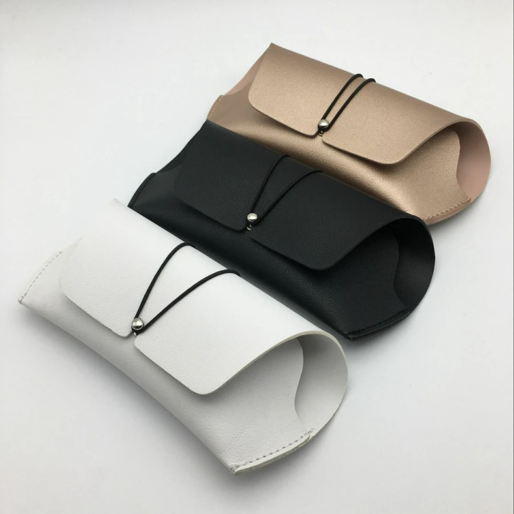

Elastic Band Foldable High-End Pu Fancy Waterproof Glasses Case Luxury Eyewear Case / Box, White black rose gold (customized)