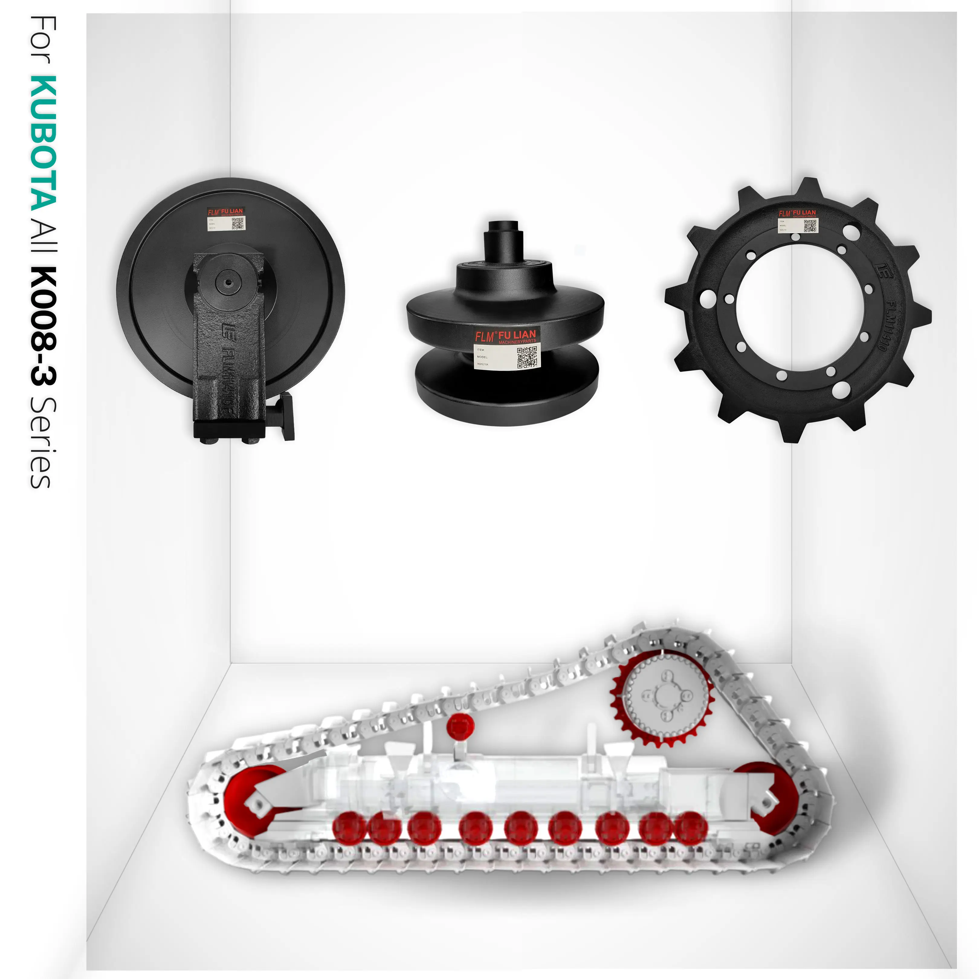 Mini Excavator Undercarriage Parts Idler Sprocket Bottom Roller for Kubota K008 K008-3