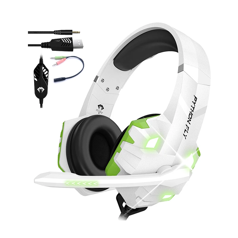 

Best PYTHON FLY G9000 MAX White Wired Stereo Gaming Headset Noise Cancelling PC With Mic For Xbox One Nubwo n2