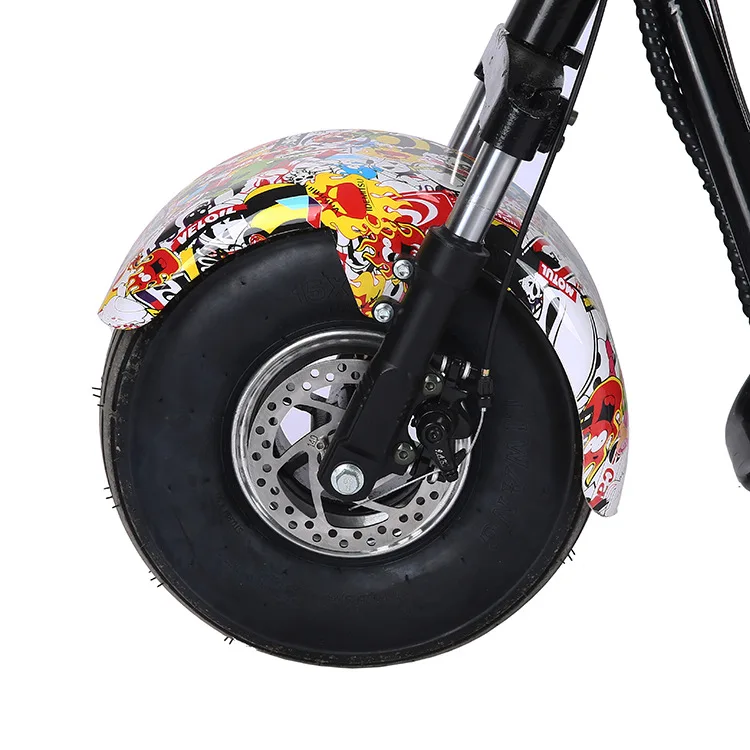 

2018 City coco Electric Scooter 1000w Fanco Wide Wheel Citycoco with Fat Bike Air Tire Harleys Motorcycles Wholesale, Black, red, yellow, blue, pink, green