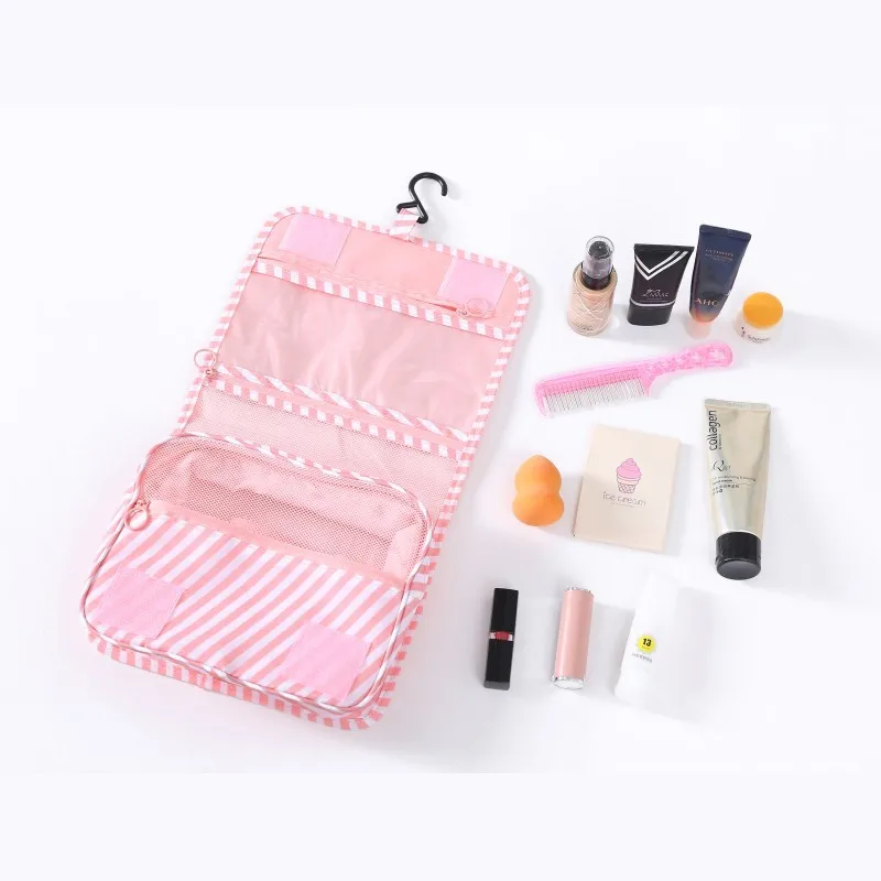 

Custom waterproof women travel hanging makeup wash toiletry bag
