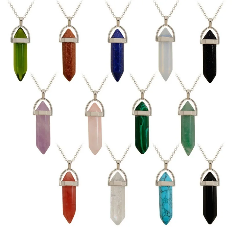 

JUHU 2021 New INS natural agate piece pendant gilt edge individual handmade necklace Crystal Healing Stone jewelry wholesale, Colorful