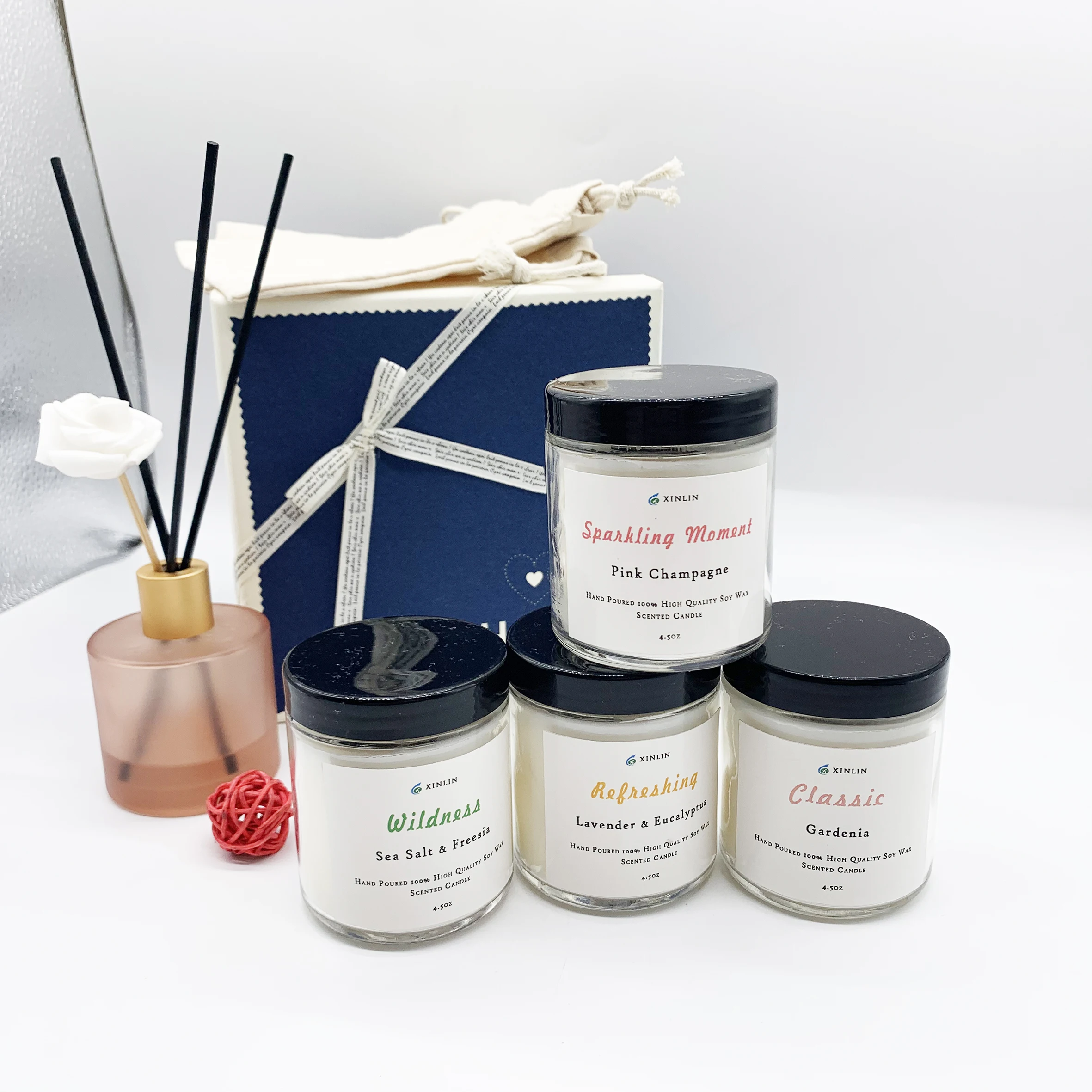 Candle Gift Set Custom Wedding Birthday Candle Home Decor Luxury Scented Soy Candles With Lid In Cloth Bag Buy Custom Candles Gift Set Scented Home Decor Candles Scented Luxury Candle Gift Set Product