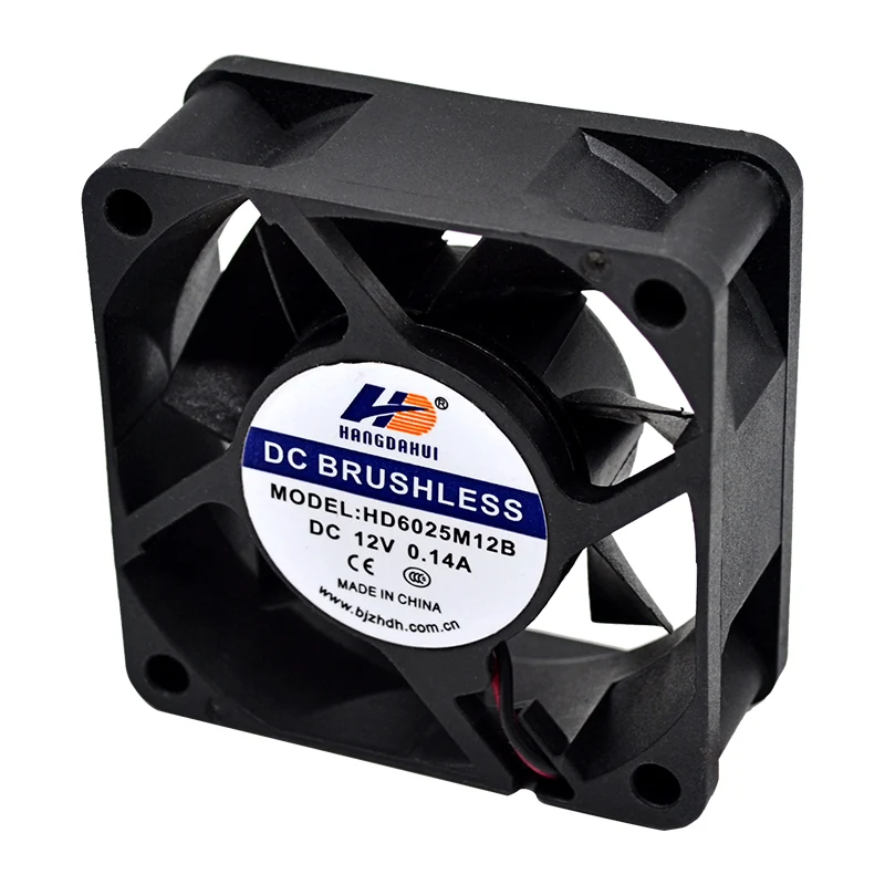 

Micro fan 60X60X25 mm two lines 5000rpm 0.23A 6025 brushless dc fan 60mm 12v cooling fan