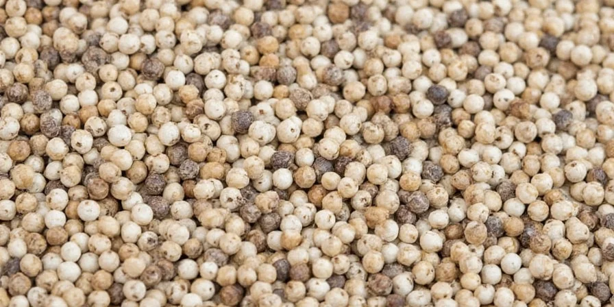 Different varieties of white pepper