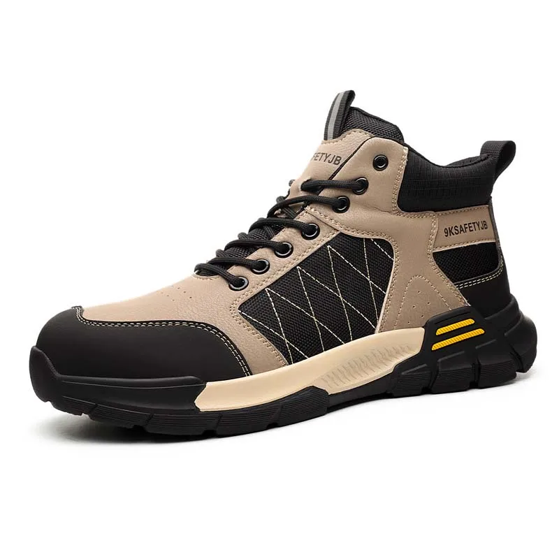 Men's Anti-Scratch Anti-Pierce Steel Toe Safety Shoes with Non-Slip Function EN 12568 Standard Winter Safe Footwear with Caps