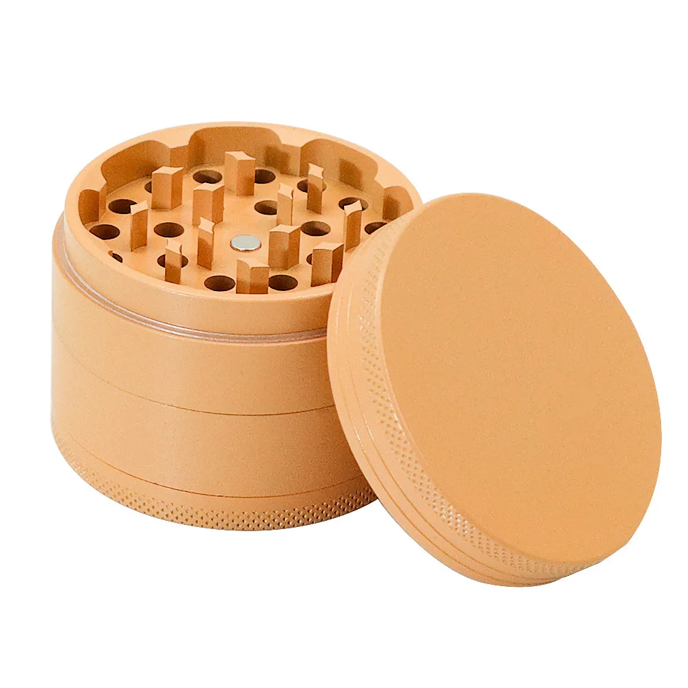 

2021 Customized High Quality Macalon color Soft Rubber Paint Herb Grinder 4 Layers Tobacco Grinder