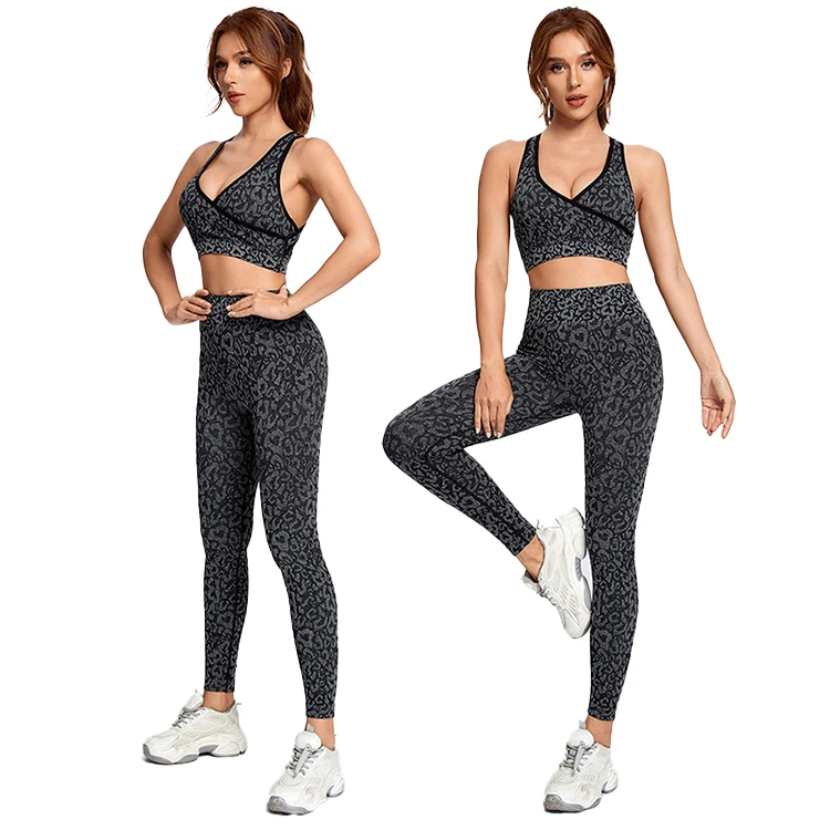 

AOLA 2021 Seamless Yoga Suit 2 piece Sports Bra and Leggings Gym Clothes Ribbed Fitness Clothing Workout Set, As per color