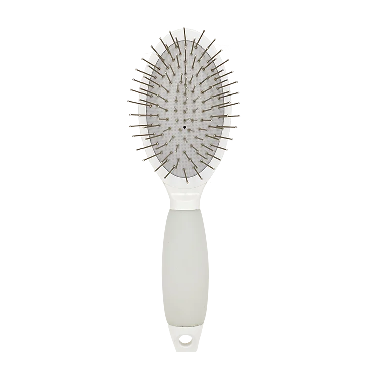 

Amazon Hot Selling Pets With Silicone Handles Stainless Steel Pin Brush Massage Brush, White