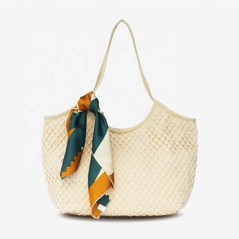 

2020 new fashion canvas net handbag large capacity beach ladies shoulder bag H