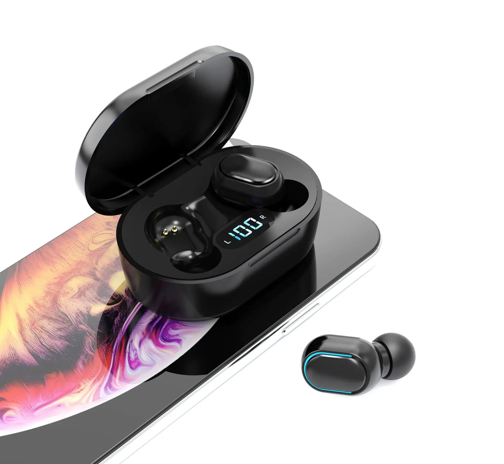 

2021 Amazon Top Seller Wireless earphones headphones headset TWS LED Display Power Bank Headset Microphone Blutooth Earphone, Black,pink,white
