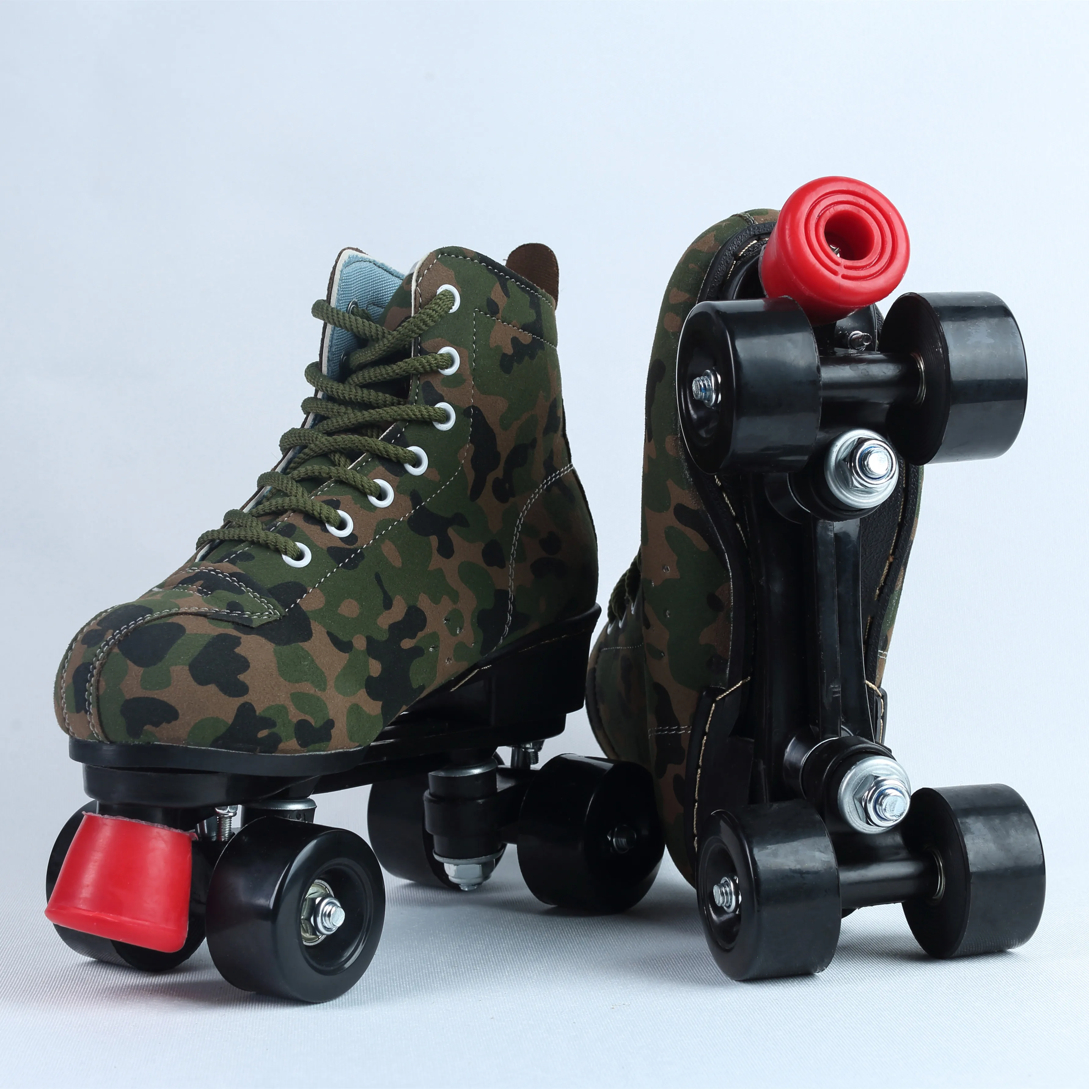 

Customized 4 Wheel Girls Adults Woman Quad Roller Skates,skating shoes roller, Army green