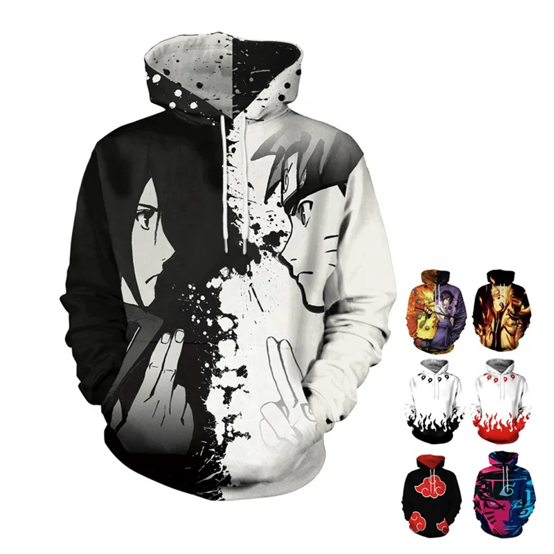 

Fashion Personality Long Sleeve 3D Digital Printing Polyester Sweatshirt Anime Hoodie, As picture