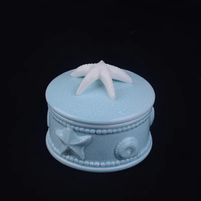 

Ready to ship Nordic ceramic starfish jewelry box best selling porcelain jewelry storage tanks display box
