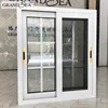pure white aluminum framed glazed 3 guide sliding window with mosquito net fenster aluminum