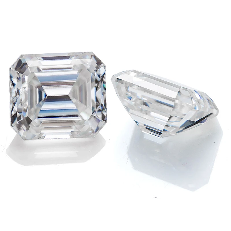 

Thriving gems top quality synthetic gemstone white D color moissanite emerald cut manufacturer for jewelry