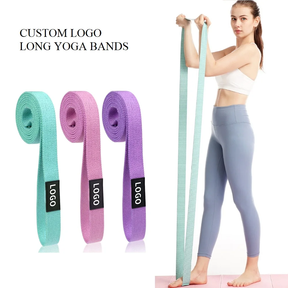 

Low MOQ Yoga Workout Pull-Ups Assist Fabric Resistance Body Band Set Custom Logo Exercise Stretch Long Bands, 6 options or customized