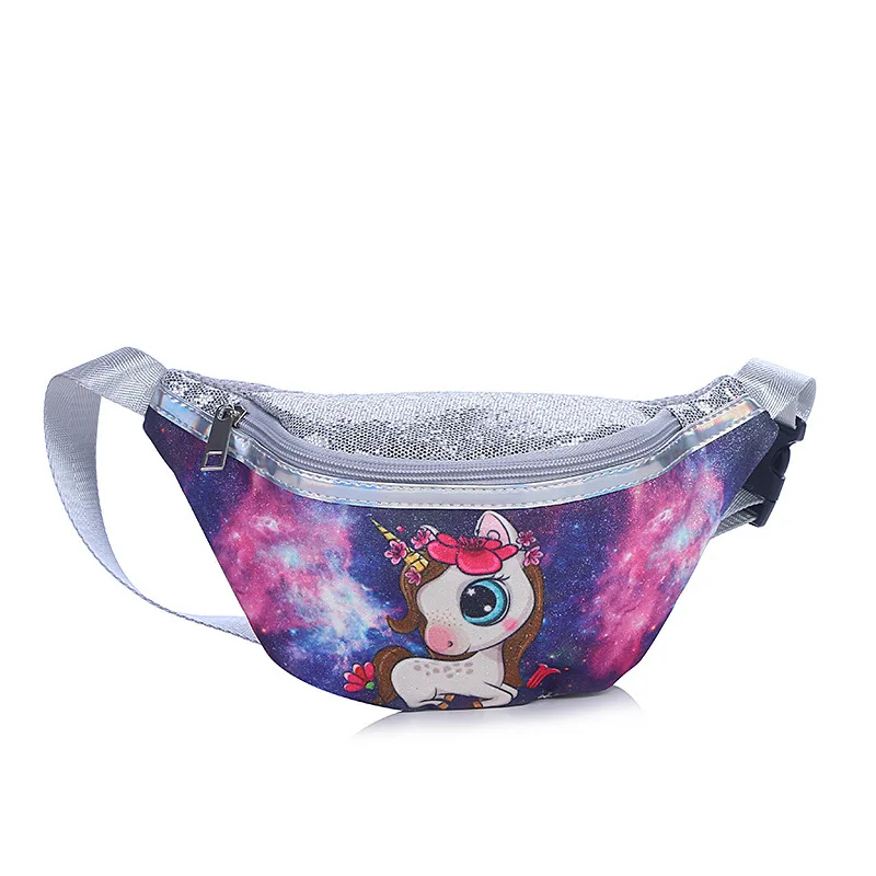

2021 Wholesale Fashion Children Cartoon Outdoor Travel Cute Girls Kids Bling Sequin Purses And Fanny Packs, Accept customized color