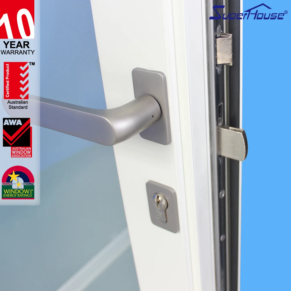 Double glazed aluminum white color hinged door commercial french doors Australia standard