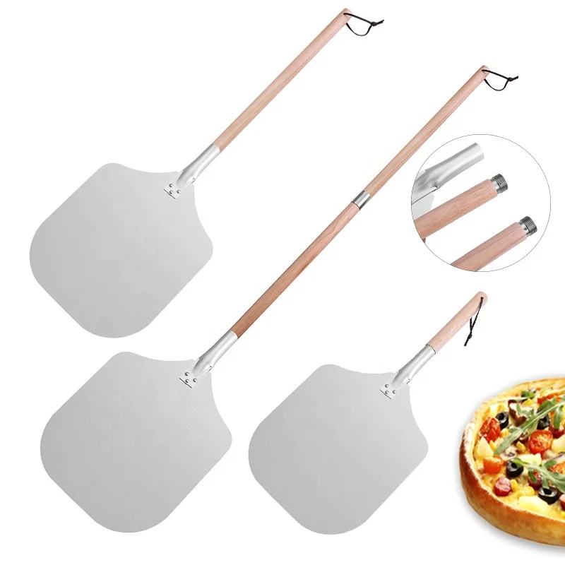 

Amazon Best Selling Baking Tools Kitchen Accessories 14*12 inches Adjustable Detachable Wooden Handle Pizza Shovel Peel With Box